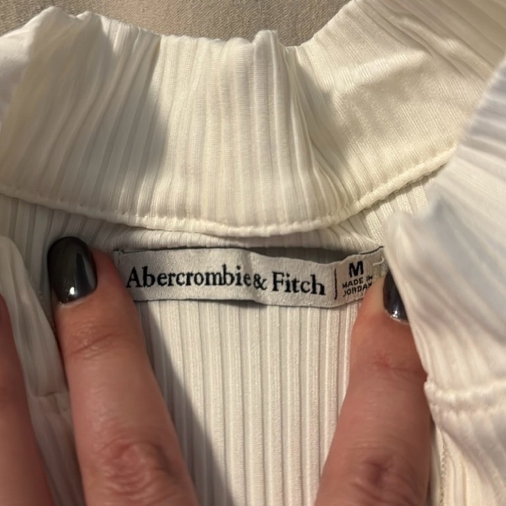 Abercrombie & Fitch White/Cream Ribbed Bodysuit - Picture 3 of 3